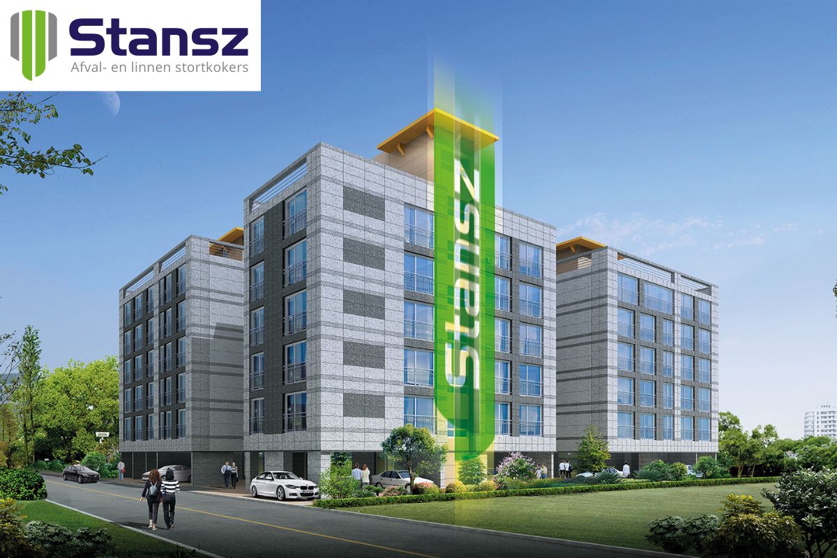 Duurzaam afval scheiden door verticaal transport