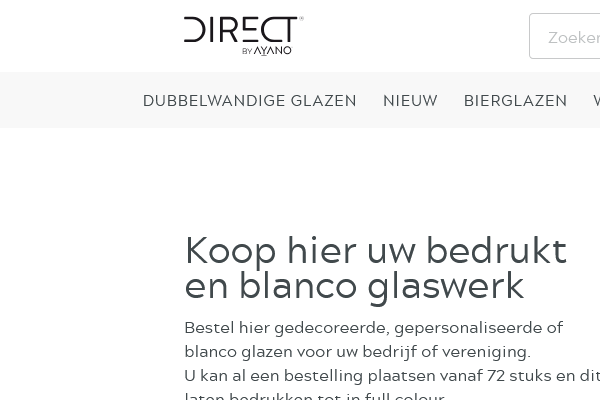 Bedrukt en blanco glaswerk voor bedrijven