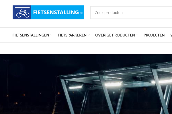 Productie, import, montage en installatie van fietsstallingen, fietspa