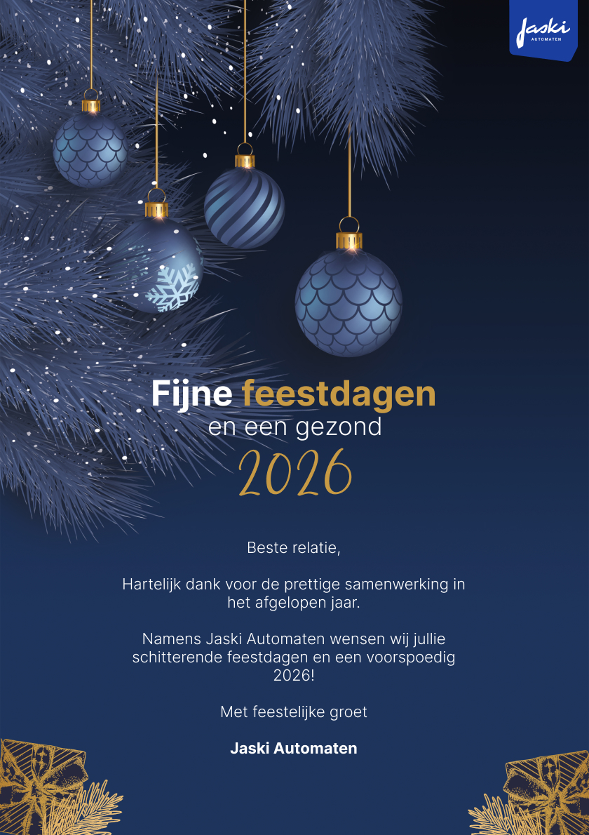 Jaski Automaten wenst u fijne feestdagen en een gezond 2026!
