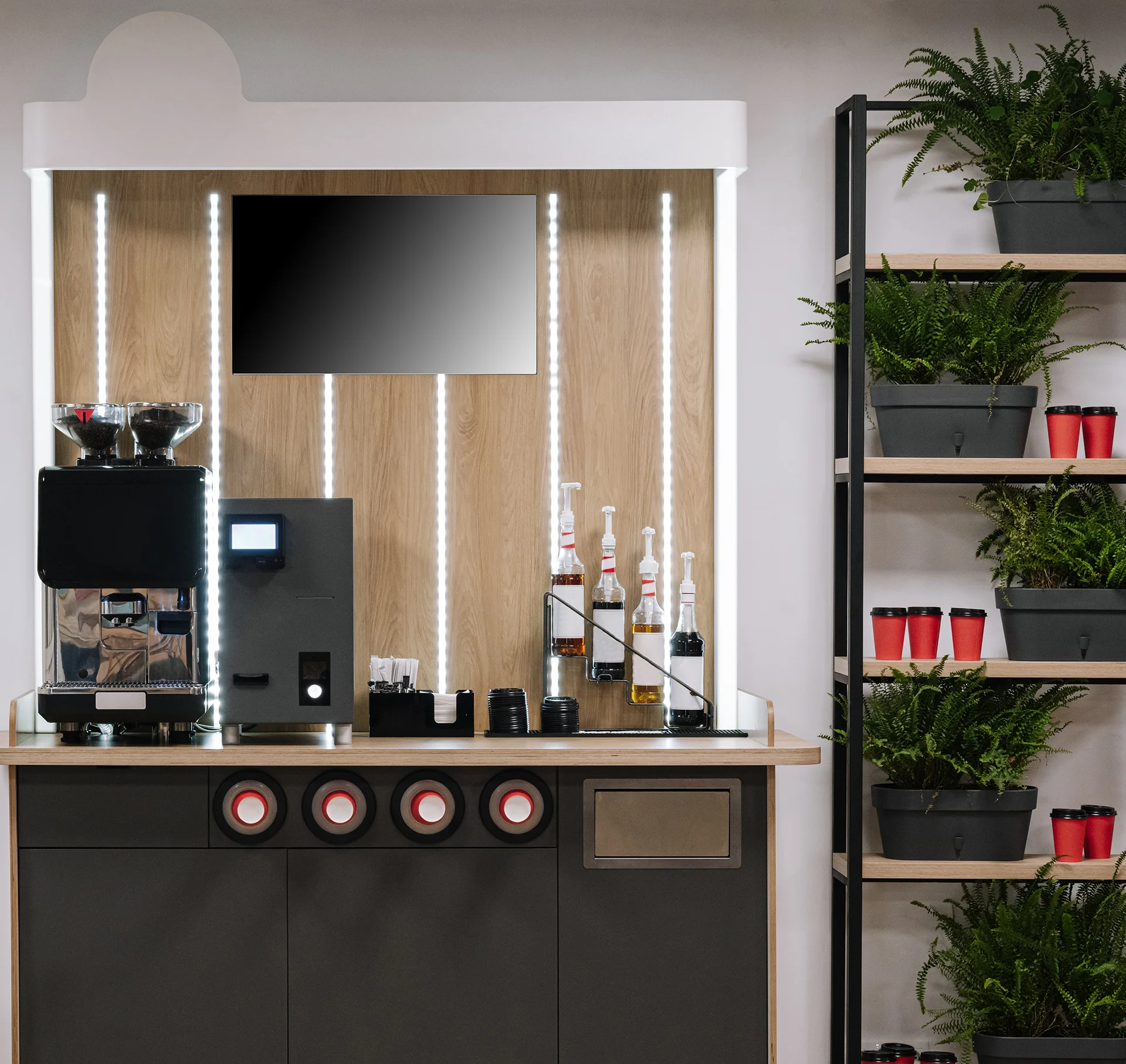 Inrichting van de koffiehoek op kantoor